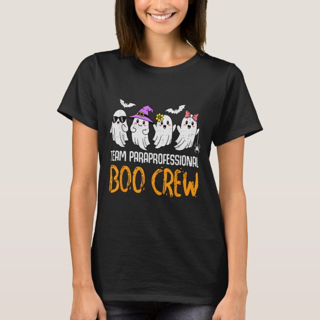 Team ParaProfessional Boo Crew Ghost Halloween Par T Shirt (Framsida)