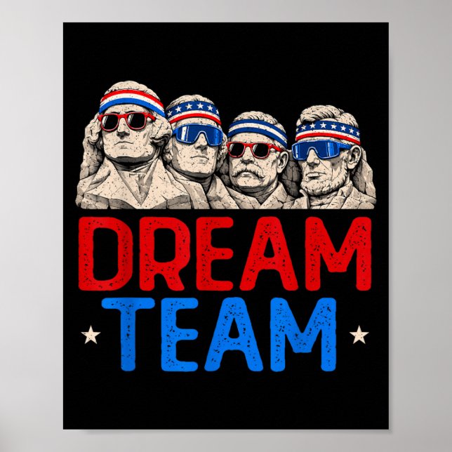 Team Patriotiska Presidenter Mount Aamerican Usa 4 Poster (Framsidan)