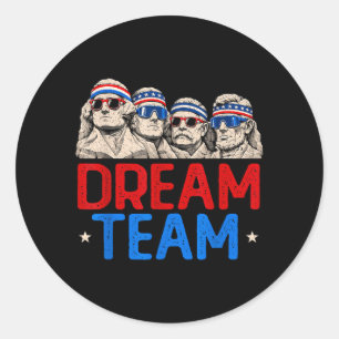 Team Patriotiska Presidenter Mount Aamerican Usa 4 Runt Klistermärke