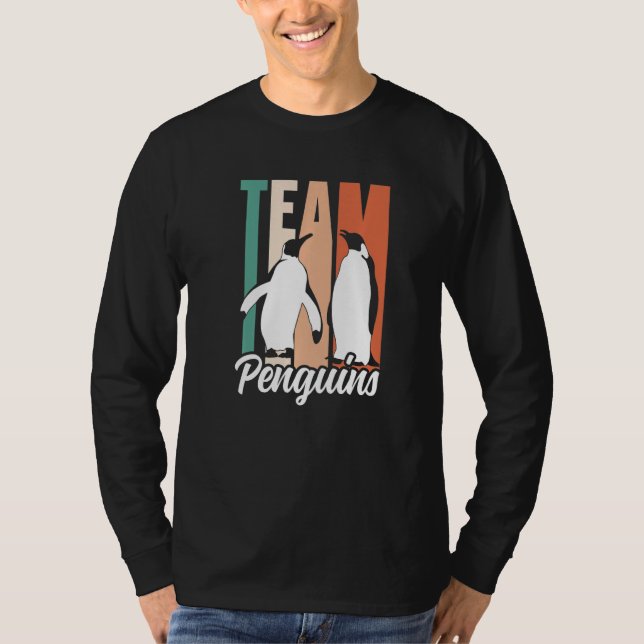 Team Penguins Lover Animal Cute Penguin Premium T Shirt (Framsida)