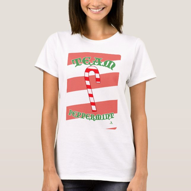 Team Pepparmynte Roligt Jul Slogan Design T Shirt (Framsida)