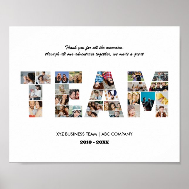 Team Photo Collage Colleague Farewell Party Poster (Framsidan)