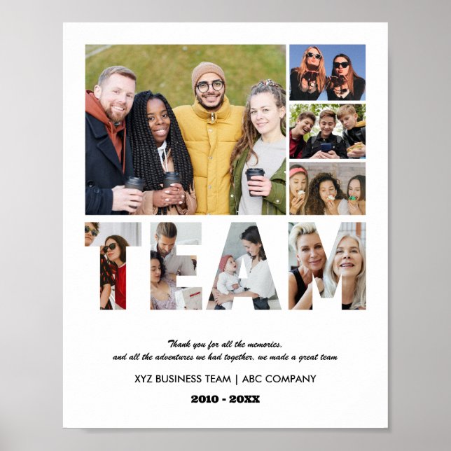 Team Photo Collage Coworking Farewell Party Poster (Framsidan)