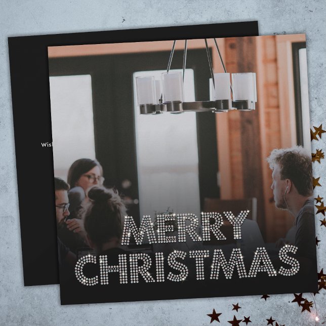 Team Photo God jul Business Black & White Julkort (Front and Back)