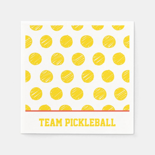 Team Pickleball Gult Bollar White Orange Sports Pappersservett (Framsidan)