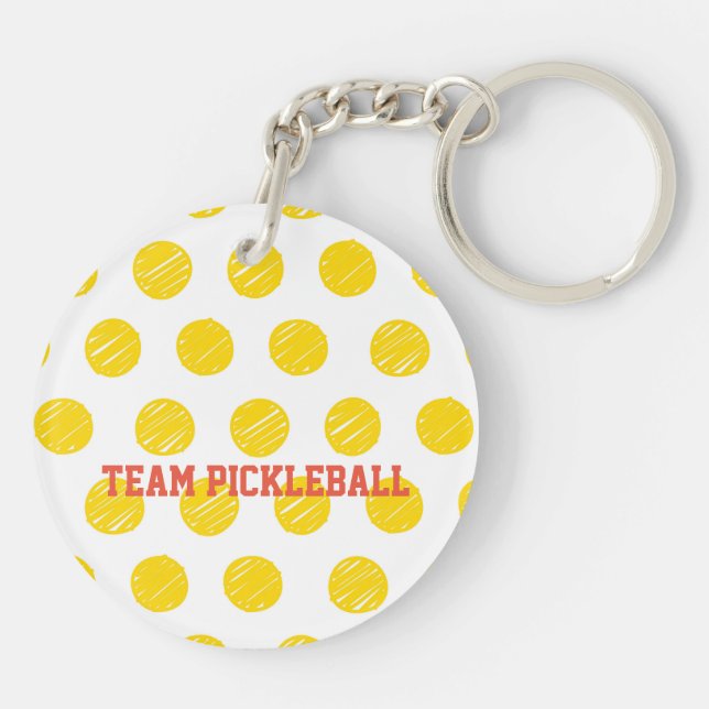 Team Pickleball Gult Polka Dot Bollar Sports (Baksidan)
