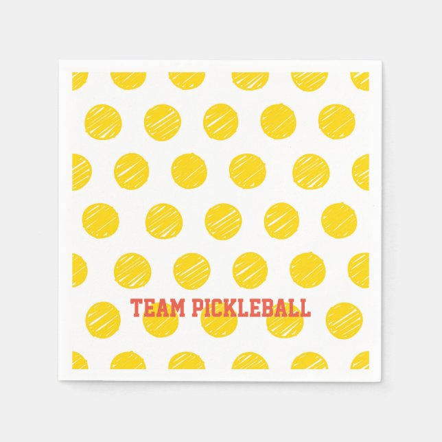 Team Pickleball Orange Gult Bollar White Sports Pappersservett (Framsidan)