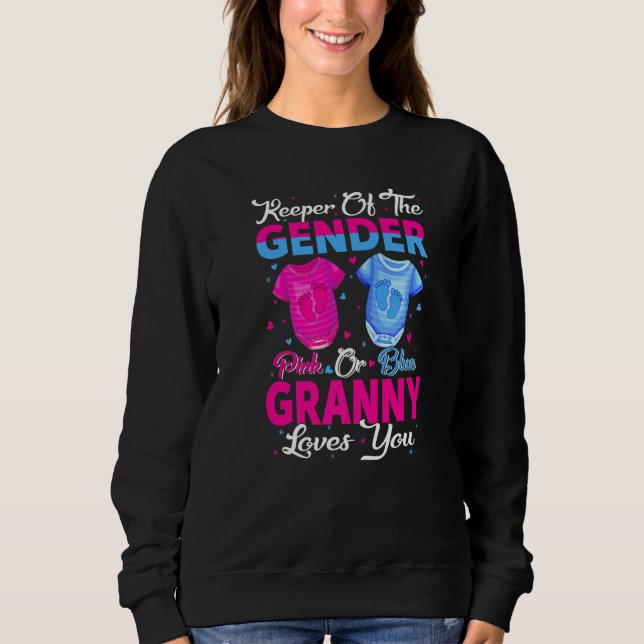 Team Pink Or Blue Keeper Of The Gender Granny Love T Shirt (Framsida)