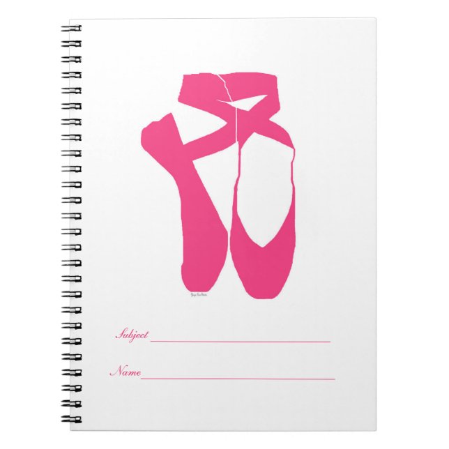 Team Pointe Ballet Neon Rosa Anteckningsbok Med Spiral (Framsidan)