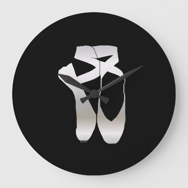 Team Pointe Ballet Silhouette Stor Klocka (Framsida)