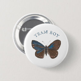 Team Pojke Elegant Butterfly Gender Reveal Knapp