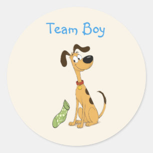 Team Pojke Köns Avslöjande / Söt Rico Hund Runt Klistermärke
