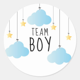 Team Pojke Stjärnor Blåa Moln Köns Avslöjande Röst Runt Klistermärke