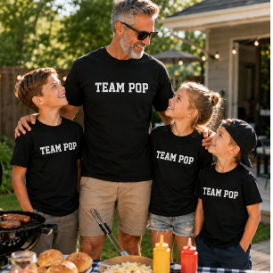 Team Pop Matchande Barn Fars Dag Present T Shirt
