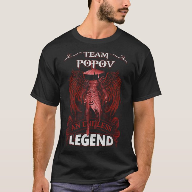 Team POPOV - en ändlös LEGEND T Shirt (Framsida)