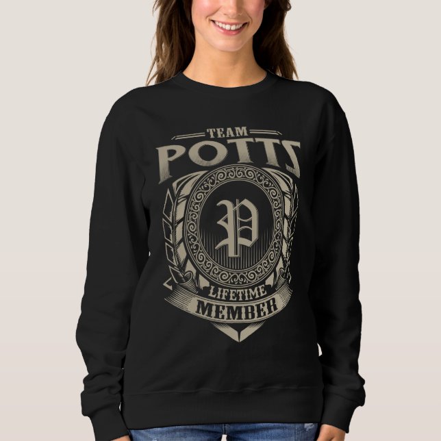 Team POTTS Lifetime Member Surname POTTS Family Vi T Shirt (Framsida)