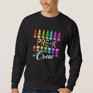 Team Pre K Crew Tillbaka Till Skolan Kritor Barn L Lång Ärmad Tröja