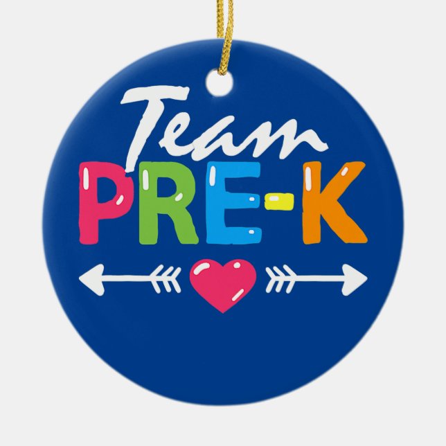Team Pre K Pre-School Teacher Student tillbaka til Julgransprydnad Keramik (Framsidan)