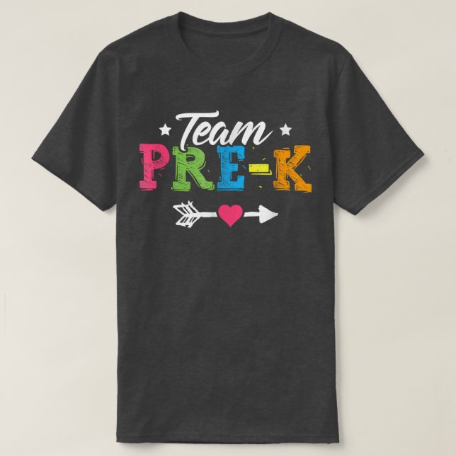 Team Pre K Preschool Teacher Student tillbaka till T Shirt (Design framsida)
