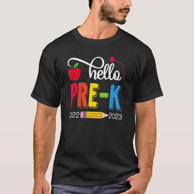 Team Pre K Squad Hej Pre K Back to school T Shirt (Framsida)