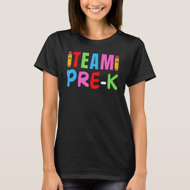 Team Pre K Squad Pre K Teacher Student Team back T Shirt (Framsida)
