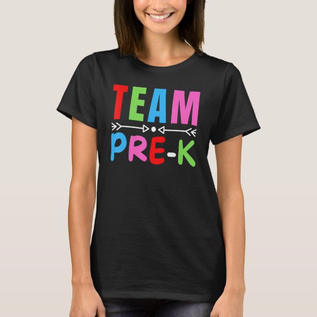 Team Pre K Squad Pre K Teacher Student Team back T Shirt (Framsida)