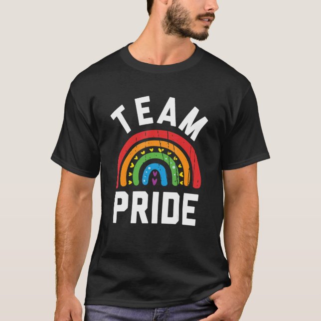 Team Pride Lgbt Gay pride Rainbow Heart Tee Team (Framsida)