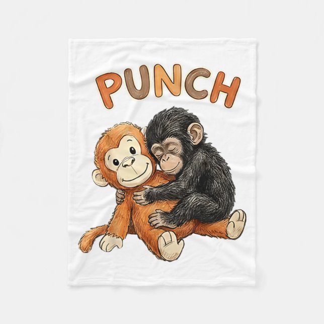 Team Punch - Baby Monkey Punch Fleecefilt (Framsidan)