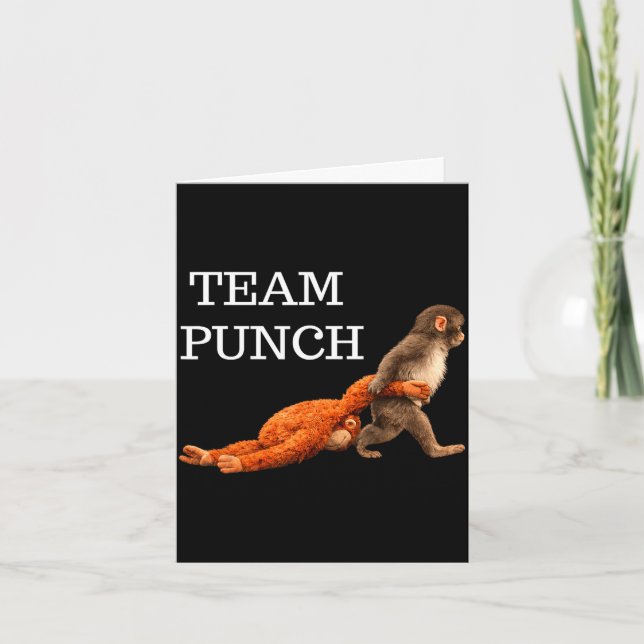 Team punch baby monkey punch trend meme grafik  kort (Framsida)