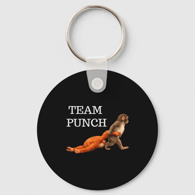 Team punch baby monkey punch trend meme grafik  nyckelring (Framsida)