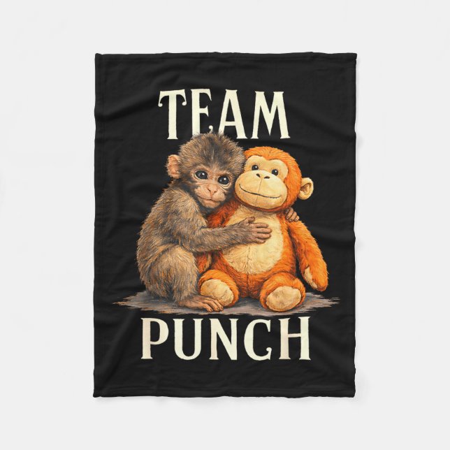 Team punch cute monkey and bear design  fleecefilt (Framsidan)