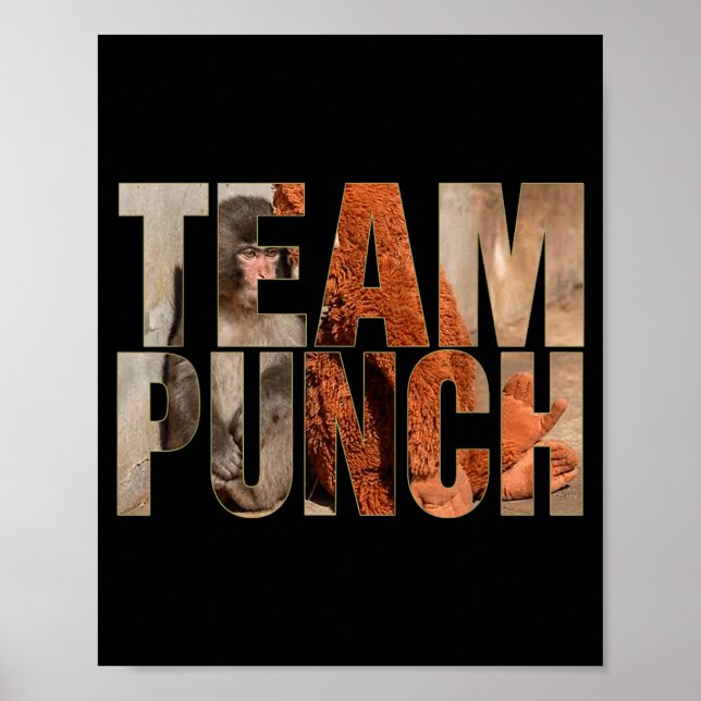 Team punch rolig apa meme bebis apa män kvinnor poster (Framsidan)