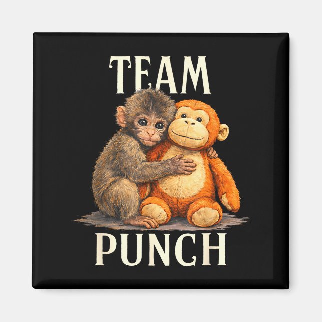 Team punch söt apa och björn design Team punch  Magnet (Framsidan)