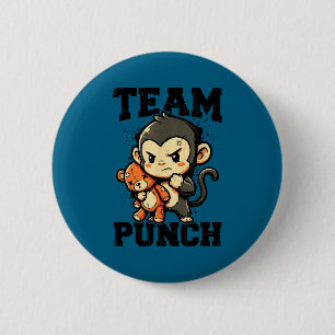 Team punch tuff baby apa plysch leksak meme knapp