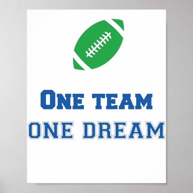 Team Quote One Team One Dream Football Poster (Framsidan)