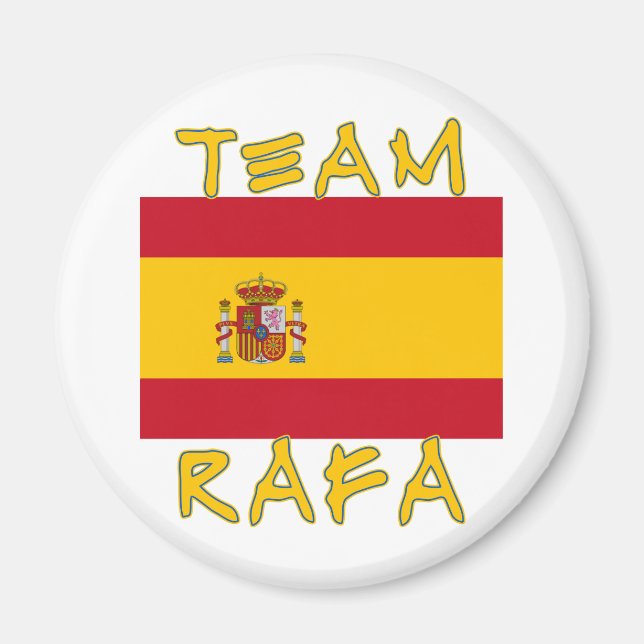 Team Rafa med spanska Flagga Magnet (Framsidan)