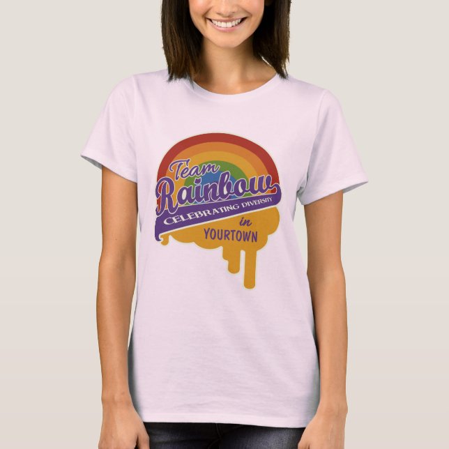 Team Rainbow anpassningsbar shirt T (Framsida)