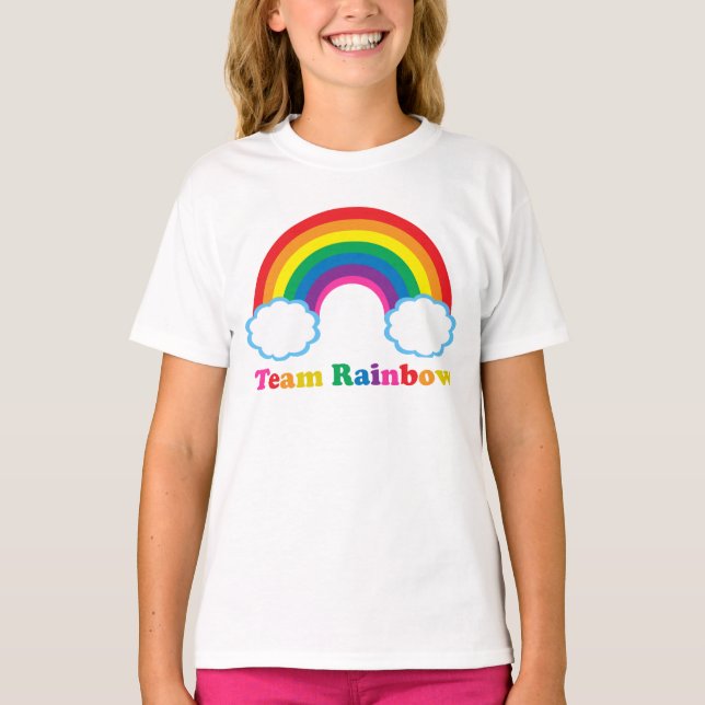 Team Rainbow Cute Colorful Kids T Shirt (Framsida)