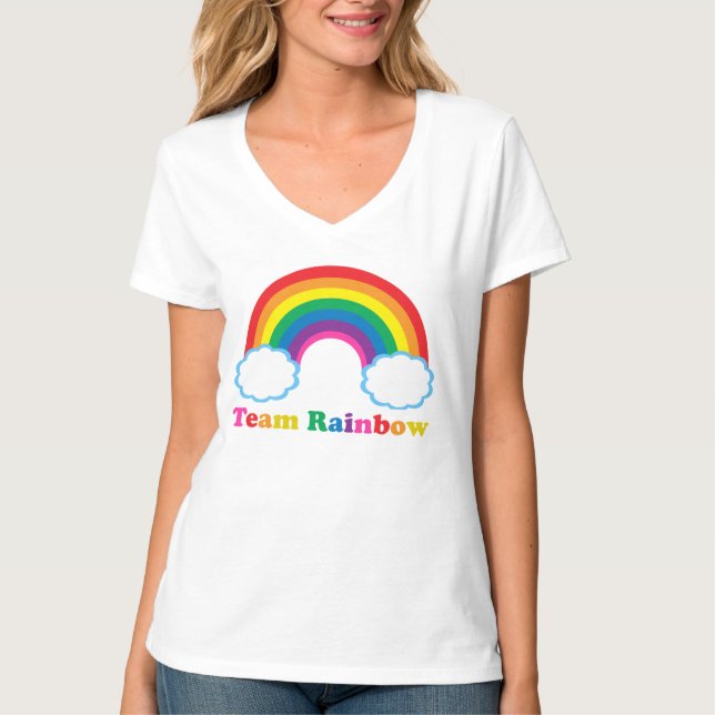 Team Rainbow Cute LGBTQ Women's T Shirt (Framsida)