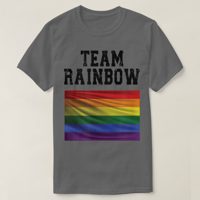Team Rainbow, LGBTQ, LGBT, GayPride  T Shirt (Design framsida)
