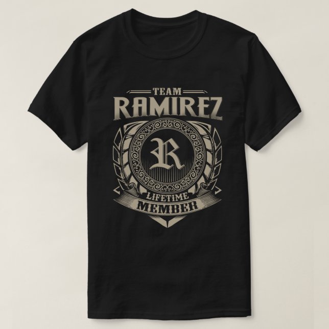 Team RAMIREZ Livstidsmedlem Vintage RAMIREZ Famil T Shirt (Design framsida)