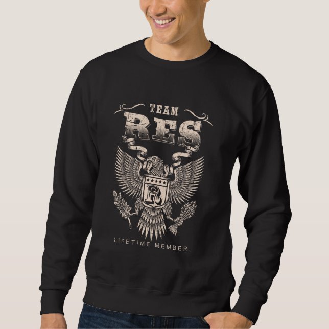 Team Res-livstidsmedlem - Res Namn Lång Ärmad Tröja (Framsida)