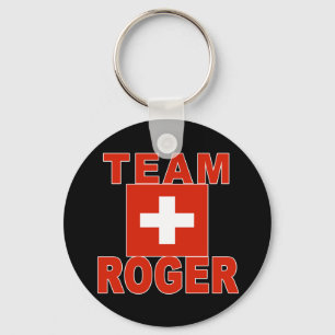 Team Roger med Swiss Flagga Nyckelring