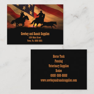 Team Roping Cowboy Services eller Ranch Supplies Visitkort