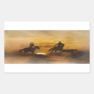 Team Roping Stickers Rektangulärt Klistermärke
