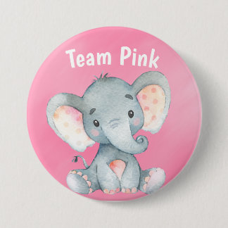 Team Rosa Baby Elephant Girl Baby Shower gissning Knapp
