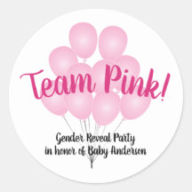 Team Rosa Balloons Gender Reveal Party White