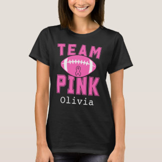 Team Rosa Bröstcancer Fotboll Anpassat Namn T Shirt