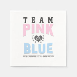 Team ROSA eller BLÅ Könsbestämning Bebis Shower Pappersservett