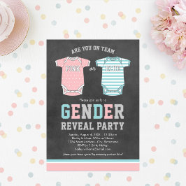 Team Rosa eller Blue Baby Gender Reveal Party Inbjudningar